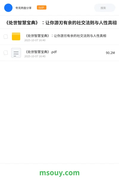 《《处世智慧宝典》 :让你游刃有余的社交法则与人性真相》书刊学习资源封面