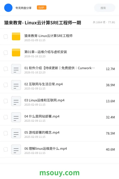 《猿来教育- Linux云计算SRE工程师一期》教程学习资源封面