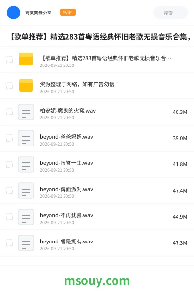 《🎵【歌单推荐】精选283首粤语经典怀旧老歌无损音乐合集,最好听的粤语都在这里》音乐网盘|学习资源网盘