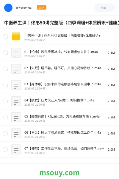 《🌿中医养生课|佟彤50讲完整版(四季调理+体质辨识+健康生活+音频 文字教程)》教程学习资源封面