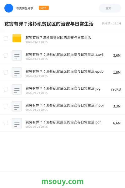 《🏙️贫穷有罪？洛杉矶贫民区的治安与日常生活》书刊网盘｜学习资源网盘