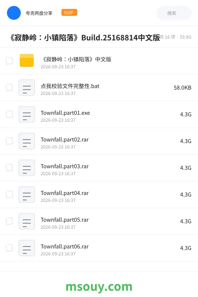 《《寂静岭：小镇陷落》Build.25168814中文版》游戏网盘｜学习资源网盘