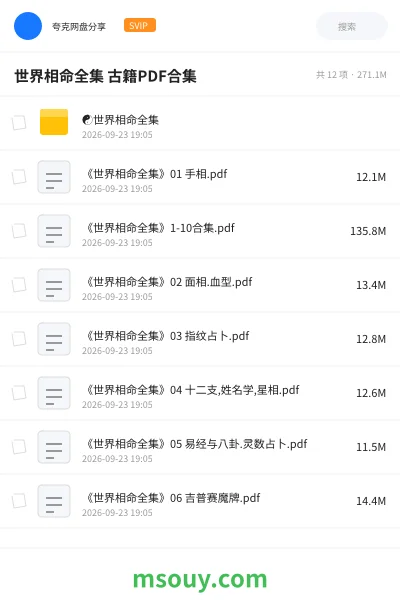 《世界相命全集 古籍PDF合集》书刊学习资源封面