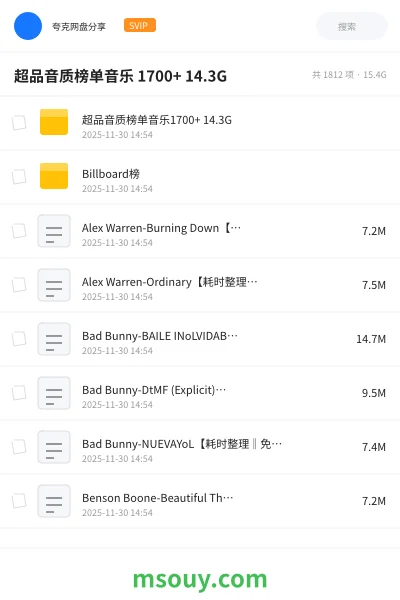 《超品音质榜单音乐 1700+ 14.3G》音乐学习资源封面