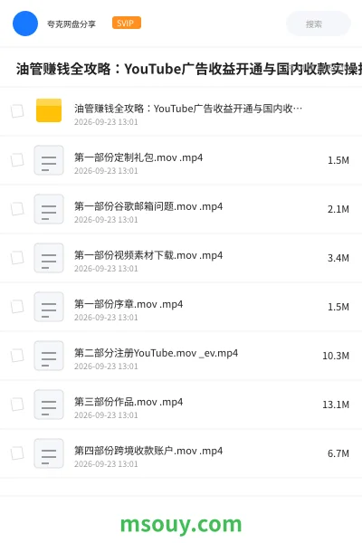 《💸 油管赚钱全攻略:YouTube广告收益开通与国内收款实操指南》网赚学习资源封面