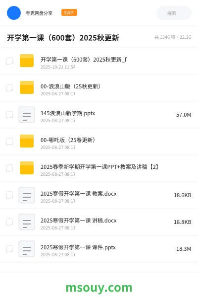 《开学第一课（600套）2025秋更新》学习资源网盘｜学习资源网盘