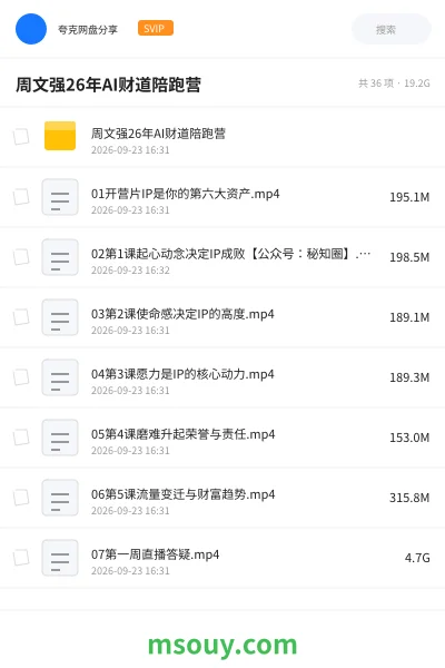 《周文强26年AI财道陪跑营》AIGC学习资源封面