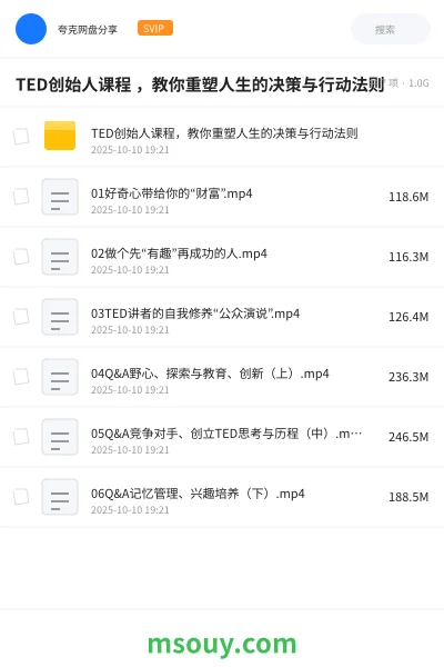 《TED创始人课程 ，教你重塑人生的决策与行动法则》教程网盘｜学习资源网盘