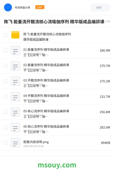 《陈飞 能量流开髋流核心流瑜伽序列 精华版成品编排课》AIGC学习资源封面