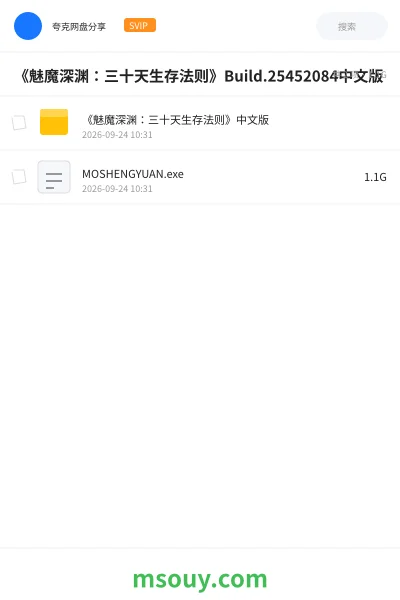 《《魅魔深渊:三十天生存法则》Build.25452084中文版》游戏学习资源封面