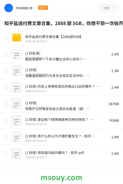 《知乎盐选付费文章合集,2888 部 5GB,你想不想一次收齐》书刊学习资源封面
