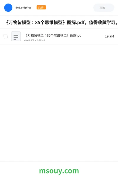 《《万物皆模型:85个思维模型》图解.pdf,值得收藏学习,沉没模型,第一性原理等等》书刊网盘|学习资源网盘