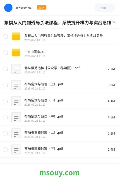 《象棋从入门到残局杀法课程,系统提升棋力与实战思维》教程学习资源封面