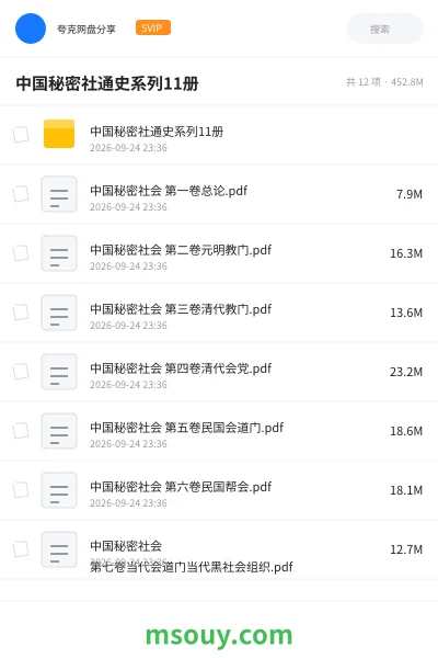 《📚中国秘密社通史系列11册》书刊学习资源封面