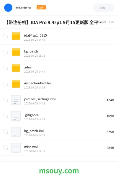 《【带注册机】IDA Pro 9.4sp1 9月15更新版 全平台安装包+注册机》软件网盘|学习资源网盘