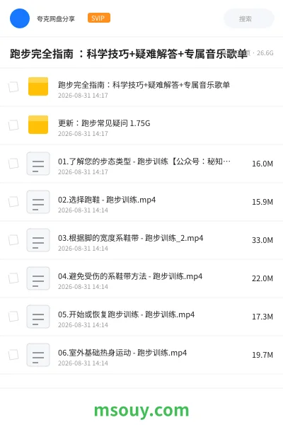《跑步完全指南 :科学技巧+疑难解答+专属音乐歌单》教程学习资源封面