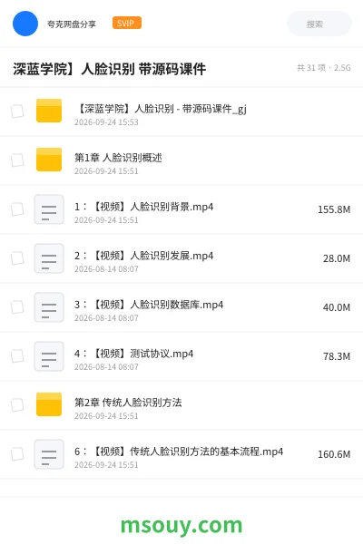 《深蓝学院】人脸识别 带源码课件》教程网盘｜学习资源网盘
