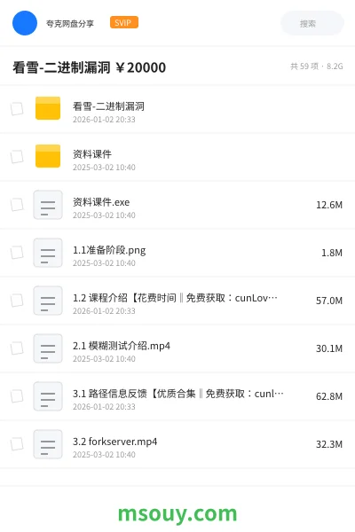 《看雪-二进制漏洞 ¥20000》AIGC学习资源封面