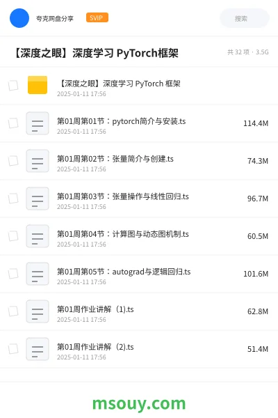 《【深度之眼】深度学习 PyTorch框架》AIGC网盘｜学习资源网盘
