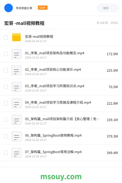 《宏哥 -mall视频教程》教程学习资源封面