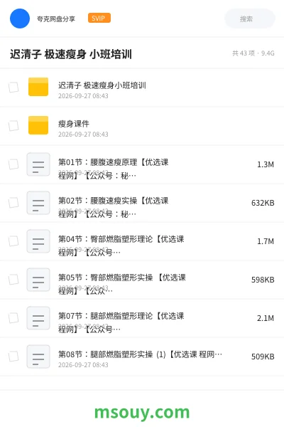 《迟清子 极速瘦身 小班培训》教程学习资源封面