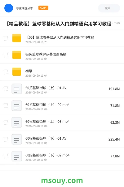 《【精品教程】篮球零基础从入门到精通实用学习教程》教程网盘|学习资源网盘