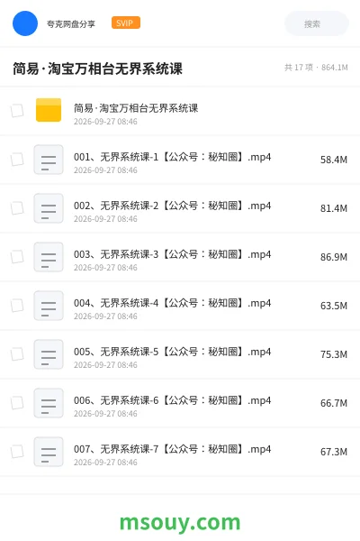 《简易·淘宝万相台无界系统课》教程网盘|学习资源网盘