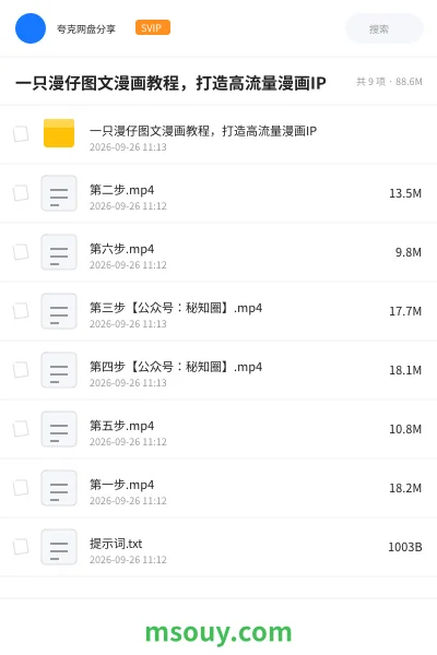 《一只漫仔图文漫画教程,打造高流量漫画IP》AIGC网盘|学习资源网盘