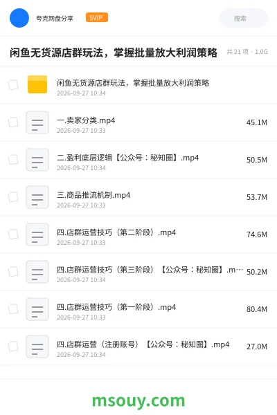 《闲鱼无货源店群玩法,掌握批量放大利润策略》AIGC学习资源封面