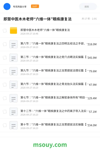 《即慧中医木木老师“六维一体”眼疾康复法》医学学习资源封面