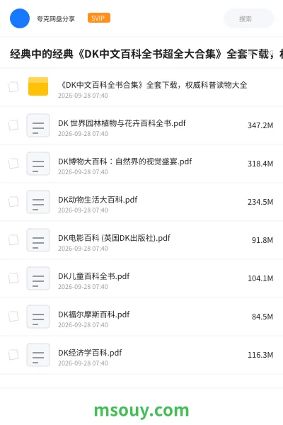 《经典中的经典《DK中文百科全书超全大合集》全套下载,权威科普读物大全》书刊学习资源封面
