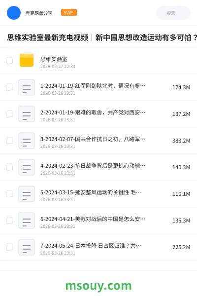 《思维实验室最新充电视频|新中国思想改造运动有多可怕?【附往期合集】》纪录片学习资源封面