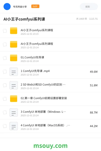 《AI小王子comfyui系列课》AIGC学习资源封面