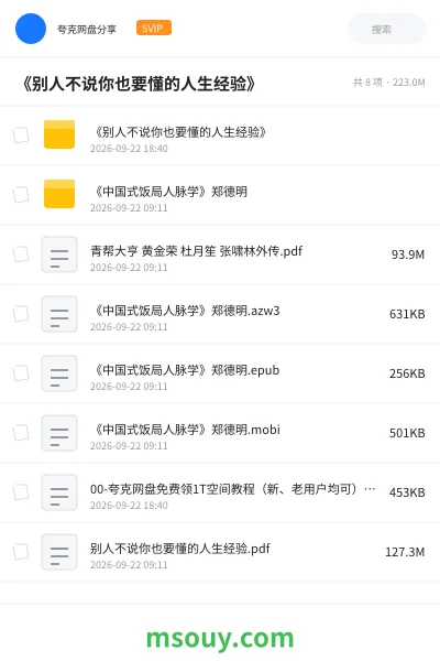 《《别人不说你也要懂的人生经验》》书刊网盘|学习资源网盘