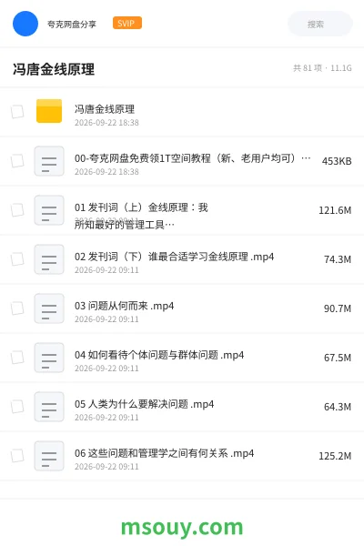 《冯唐金线原理》教程网盘｜学习资源网盘