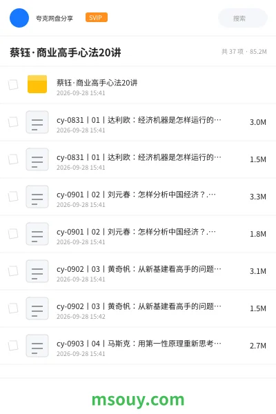 《蔡钰·商业高手心法20讲》AIGC网盘|学习资源网盘