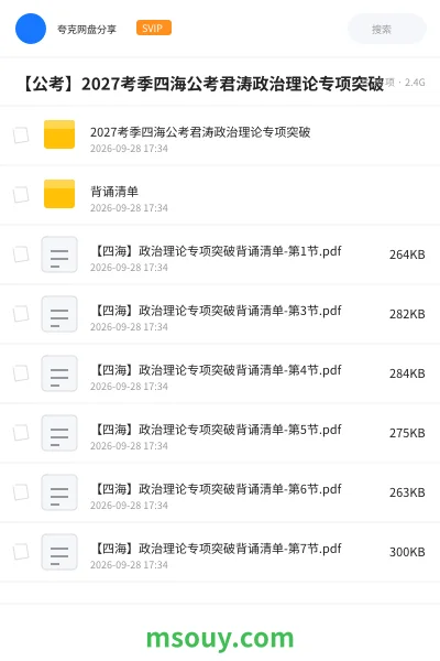 《【公考】2027考季四海公考君涛政治理论专项突破1215讲26年18月时政热点》公考网盘|学习资源网盘