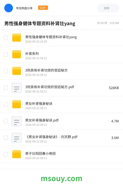 《男性强身健体专题资料补肾壮yang》医学学习资源封面