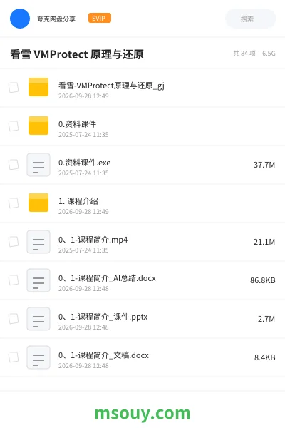 《看雪 VMProtect 原理与还原》教程网盘|学习资源网盘