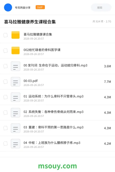 《🍵喜马拉雅健康养生课程合集》医学网盘|学习资源网盘