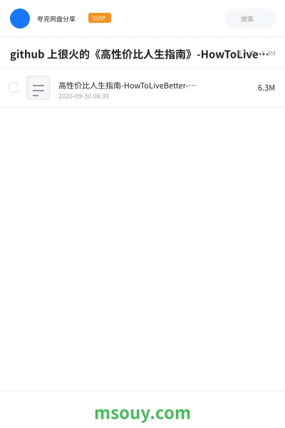 《github 上很火的《高性价比人生指南》-HowToLiveBetter-现代-338页》书刊学习资源封面
