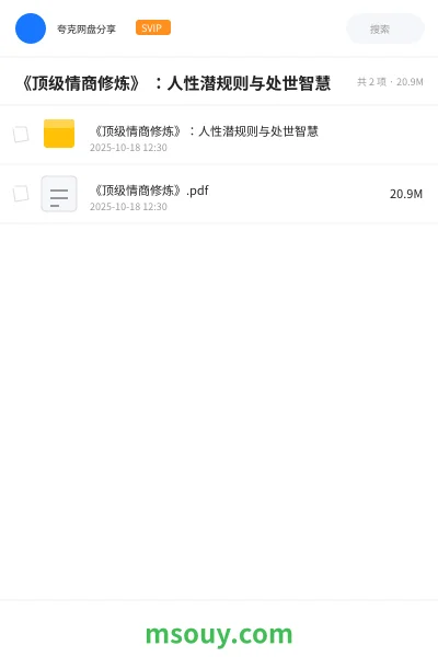 《《顶级情商修炼》 ：人性潜规则与处世智慧》书刊网盘｜学习资源网盘