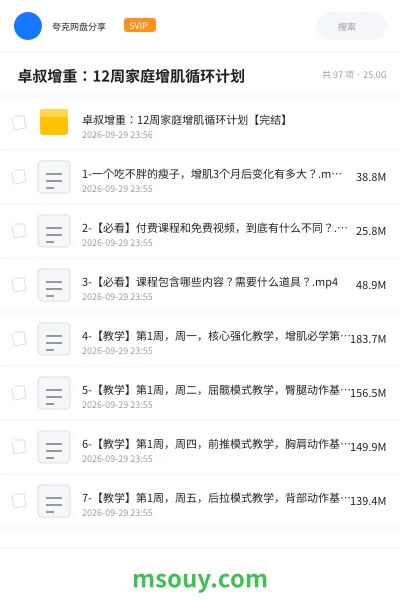 《💪 卓叔增重:12周家庭增肌循环计划》教程学习资源封面
