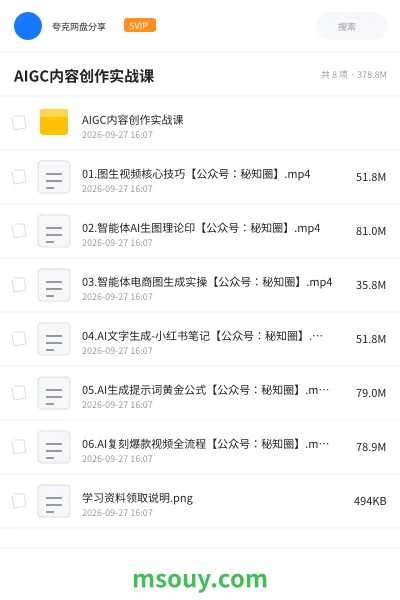 《AIGC内容创作实战课》AIGC学习资源封面