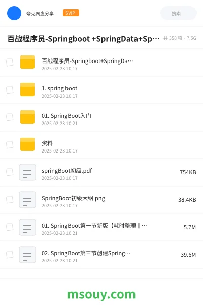 《百战程序员-Springboot +SpringData+SpringCloud微服务架构课程》AIGC网盘|学习资源网盘