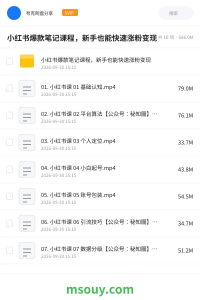 《小红书爆款笔记课程，新手也能快速涨粉变现》AIGC网盘｜学习资源网盘