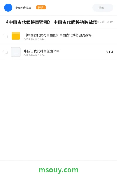《《中国古代武将百猛图》 中国古代武将驰骋战场》书刊学习资源封面