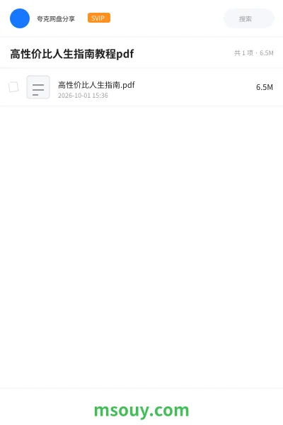 《高性价比人生指南教程pdf》书刊网盘｜学习资源网盘