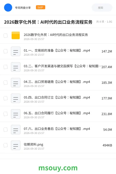 《2026数字化外贸:AI时代的出口业务流程实务》教程网盘|学习资源网盘