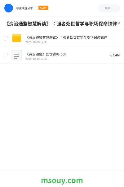 《《资治通鉴智慧解读》 ：强者处世哲学与职场保命铁律》书刊网盘｜学习资源网盘